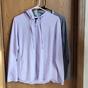 32 Degrees Purple and Gray Hoodie Sweatshirt Soft Casual Top